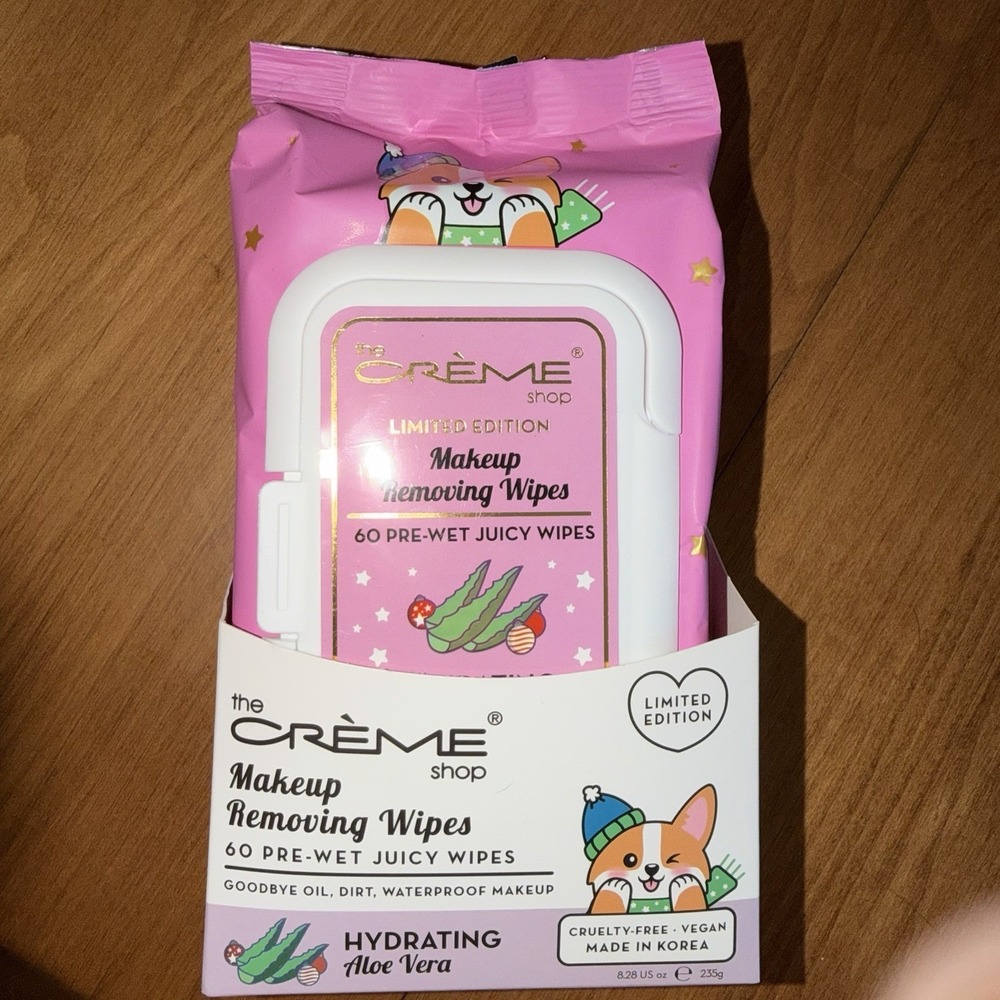 NEW The Creme Shop 60 count Makeup Removerโ Wipes Hydrating Aloe Vera Limited